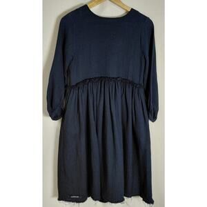 NWT LITTLE CREATIVE FACTORY Black Dress Solid Long Sleeve Knee Length Size 10